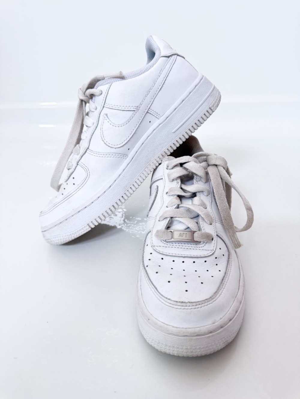 Nike Air Force 1 Kids 4Y White Sneakers | Classic Low Top | Good Condition - Picture 9 of 11